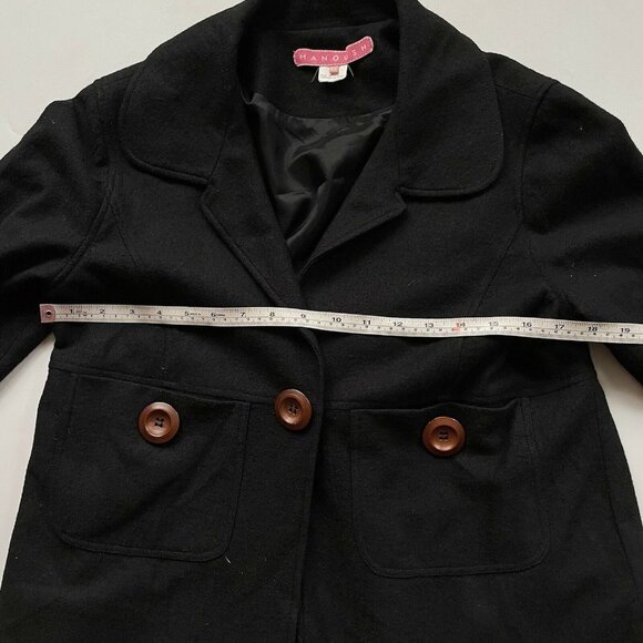 Manoush 100% Black Jacket Brown buttons Euro 42 - Picture 4 of 8